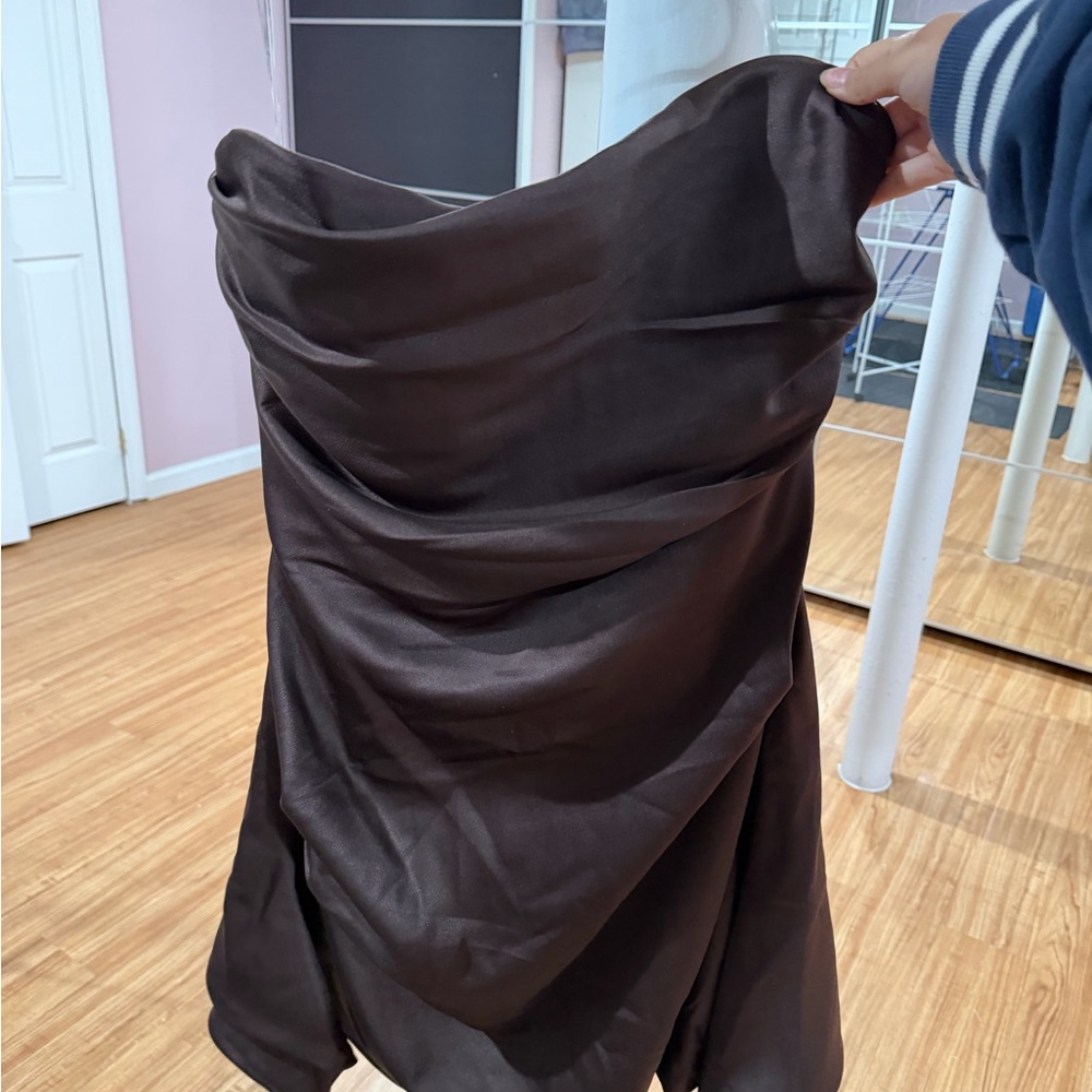 House of CB Chocolate Strapless Dress - Picture 7 of 7